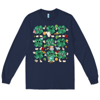 Navy teacher st patrick day clovers Long Sleeve Tee - MaliasSmallBusiness