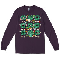 Plum teacher st patrick day clovers Long Sleeve Tee - MaliasSmallBusiness