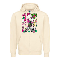 Sandshell Pink Christmas Breast Cancer Ribbon Soccer Zipper Hoodie - BundleAndBundleShop