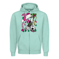 Seafoam Pink Christmas Breast Cancer Ribbon Soccer Zipper Hoodie - BundleAndBundleShop