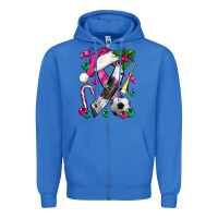 True Royal Pink Christmas Breast Cancer Ribbon Soccer Zipper Hoodie - BundleAndBundleShop