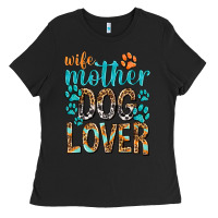Black wife mother dog lover with paws Ladies Tee - texasbilliewilder