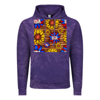 Cloud Purple usa sunflower seamless pattern Vintage Hoodie - BundleAndBundleShop