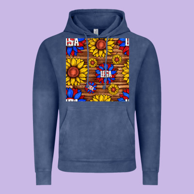 Usa Sunflower Seamless Pattern Vintage Hoodie Designed By Bundleandbundleshop