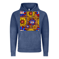 Vintage Denim usa sunflower seamless pattern Vintage Hoodie - BundleAndBundleShop