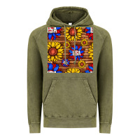 Vintage Olive usa sunflower seamless pattern Vintage Hoodie - BundleAndBundleShop