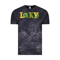 Cloud Black lucky horseshoe and four leaf clover Vintage Tee - AdoDesignShop