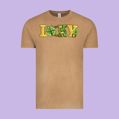 Lucky Horseshoe And Four Leaf Clover Vintage Tee Designed By Adodesignshop