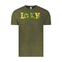 Vintage Olive lucky horseshoe and four leaf clover Vintage Tee - AdoDesignShop