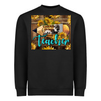 Black Western Teacher Pencil With Sunflowers Heavyweight Sweatshirt - LillyAllenDesigns