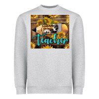 Western Teacher Pencil With Sunflowers Heavyweight Sweatshirt | Teevron