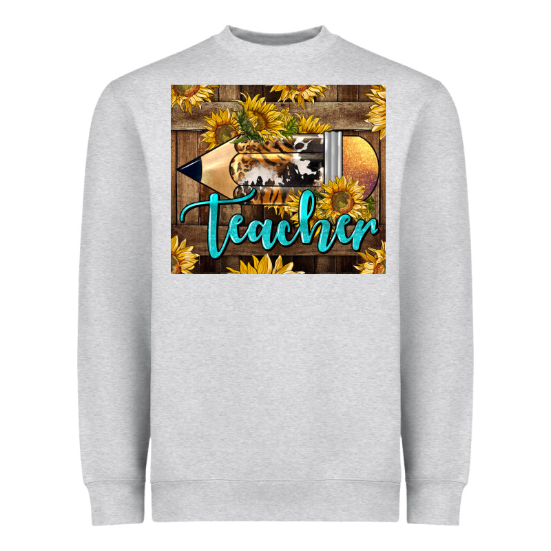 Western Teacher Pencil With Sunflowers Heavyweight Sweatshirt by LillyAllenDesigns | Teevron