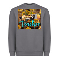 Storm Western Teacher Pencil With Sunflowers Heavyweight Sweatshirt - LillyAllenDesigns
