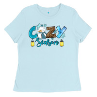 Baby Blue cozy season winter Ladies Tee - RanaPortraitStore