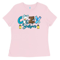 Bubblegum Pink cozy season winter Ladies Tee - RanaPortraitStore