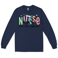 Navy coffee scrubs rubber gloves nurse Long Sleeve Tee - MaliasSmallBusiness