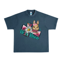 Midnight Navy he is risen cross rabbit Urban Heavy Tee - BarkalooDesign