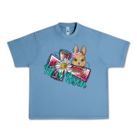 Pebble Blue he is risen cross rabbit Urban Heavy Tee - BarkalooDesign