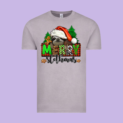 Merry Slothmas Vintage Tee Designed By Jasminsmagicworld