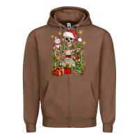 Skeleton Christmas Element Snowman Awda Zipper Hoodie | Teevron