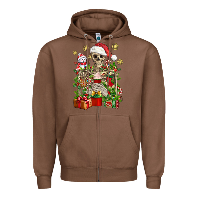Skeleton Christmas Element Snowman Awda Zipper Hoodie by BundleAndBundleShop | Teevron