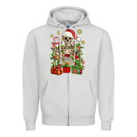 Dove Grey Skeleton Christmas Element Snowman Awda Zipper Hoodie - BundleAndBundleShop