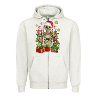Oatmeal Heather Skeleton Christmas Element Snowman Awda Zipper Hoodie - BundleAndBundleShop