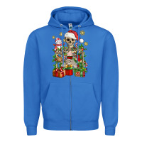 True Royal Skeleton Christmas Element Snowman Awda Zipper Hoodie - BundleAndBundleShop