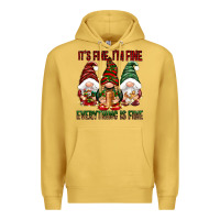 Antique Gold It's fine i'm fine everything is fine Premium Hoodie - NancyCooperArtShop