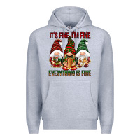 Heather Grey It's fine i'm fine everything is fine Premium Hoodie - NancyCooperArtShop