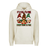 Oatmeal Heather It's fine i'm fine everything is fine Premium Hoodie - NancyCooperArtShop