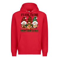 Red It's fine i'm fine everything is fine Premium Hoodie - NancyCooperArtShop
