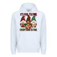 White It's fine i'm fine everything is fine Premium Hoodie - NancyCooperArtShop