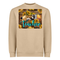 Mushroom Western Teacher Pencil With Sunflowers Heavyweight Sweatshirt - LillyAllenDesigns