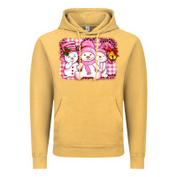 Vintage Mustard chillin pink   with my snowmies  ado Vintage Hoodie - AdoDesignShop