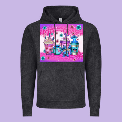 Stitch Coffee Cups Vintage Hoodie Designed By Jasminsmagicworld