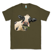 Army Green holstein heifer face Classic Tee - LillyAllenDesigns