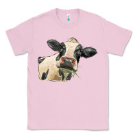 Bubblegum Pink holstein heifer face Classic Tee - LillyAllenDesigns