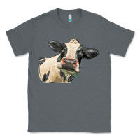 Charcoal Heather holstein heifer face Classic Tee - LillyAllenDesigns