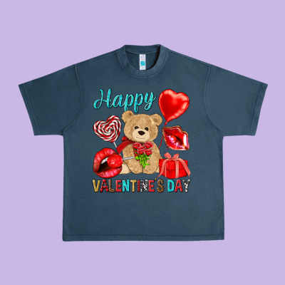 Happy Valentines Day Urban Heavy Tee Designed By Nancycooperartshop