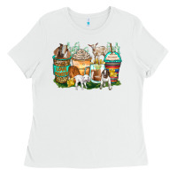 White goats coffee cups Ladies Tee - Zillion Design Studio