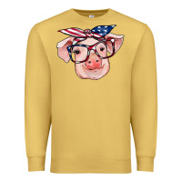 Antique Gold american flag with pig Premium Sweatshirt - RanaPortraitStore