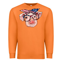 Carrot american flag with pig Premium Sweatshirt - RanaPortraitStore