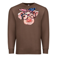 Chestnut american flag with pig Premium Sweatshirt - RanaPortraitStore