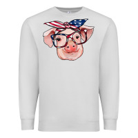 Dove Grey american flag with pig Premium Sweatshirt - RanaPortraitStore