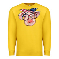 Lemon american flag with pig Premium Sweatshirt - RanaPortraitStore