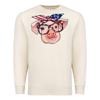 American Flag With Pig Premium Sweatshirt | Teevron