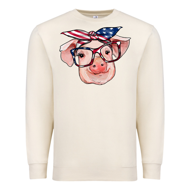 American Flag With Pig Premium Sweatshirt by RanaPortraitStore | Teevron