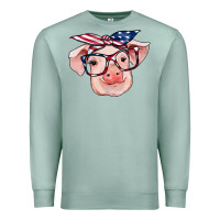Seafoam american flag with pig Premium Sweatshirt - RanaPortraitStore