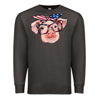 Smoke american flag with pig Premium Sweatshirt - RanaPortraitStore